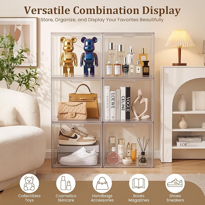 XX-Large Clear Acrylic Display Case, 3 Pack | Extra Large, Stackable Storage - Image 6