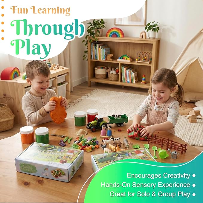 Farm Sensory Dough Kit Non-Toxic Dough - Image 3