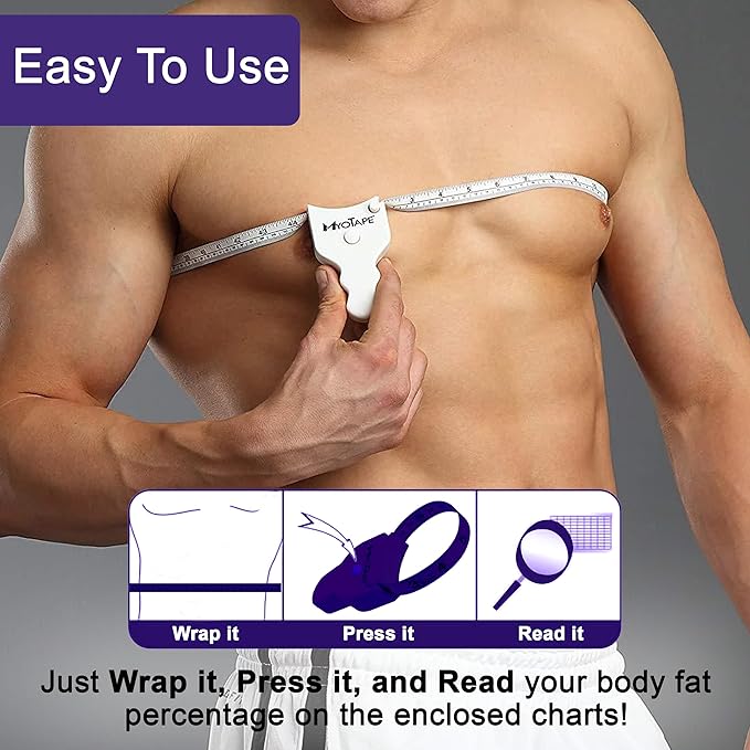 MyoTape Body Measure Tape - Arms Chest Thighs or Waist Measuring Tape for Personal Trainer or Home Fitness Goals
