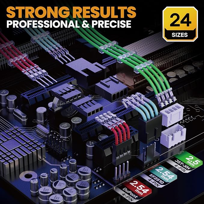 SOMELINE Crimp Tool Connector Kit, 24 Types, 32-20 AWG Crimper, JST-XH 2.5mm/Du Pont 2.54mm/KF2510 2.54mm Connector kit, Crimping Pliers for JST, Du pont, KF2510, Molex, AMP EI Series
