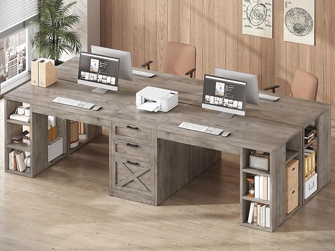 SEDETA Farmhouse 96.5" Computer Desk - Image 3