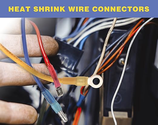 Haisstronica 260PCS Heat Shrink Spade Connectors - Quick Disconnect Female & Male Spade Terminals for Watercraft, Electronics & Automotive