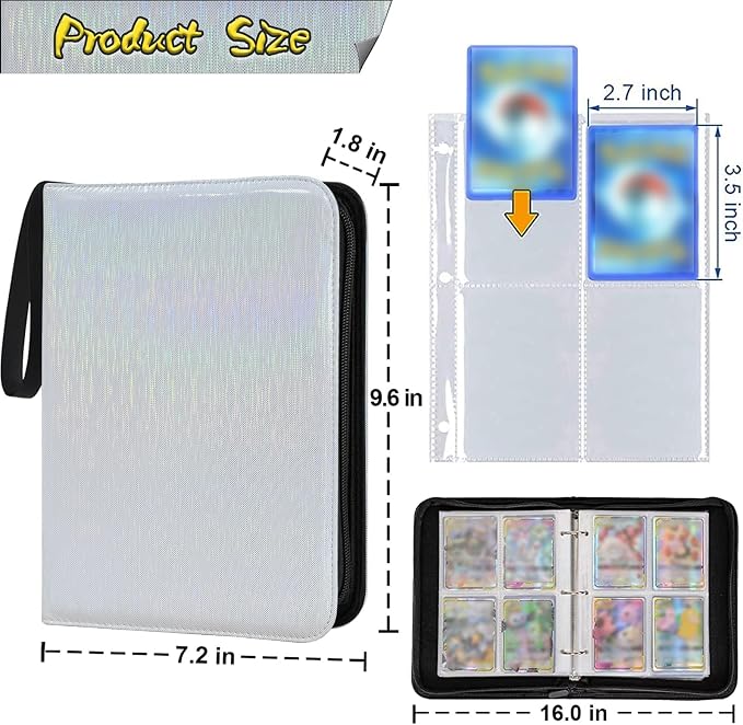 Trading Card Binder 4-Pocket Zippered - Image 2