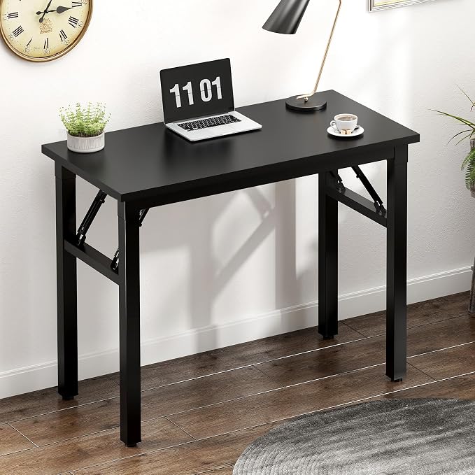 Need Small Folding Computer Desk, 31.5 Inch Writing Table, Sturdy Foldable Desk - Image 2