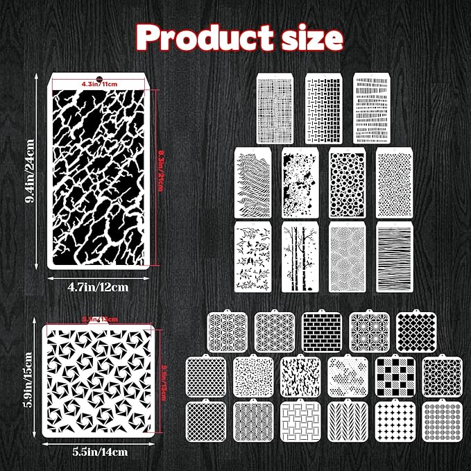30 Pcs Abstract Layering Stencils - Image 2