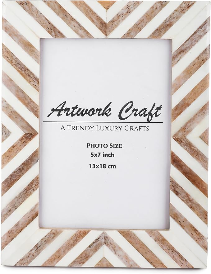 Picture Photo Frame Chevron Herringbone Art Inspired Vintage Table-Top/Wall by ArtworkCraft