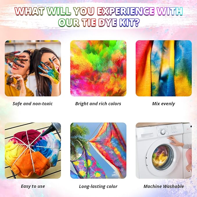 HTVRONT Large Tie Dye Kit for Large Groups - Image 4