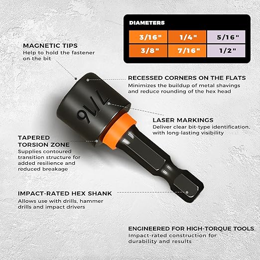 COMOWARE 68Pcs Premium Screwdriver Bit Set, Black Oxide Coated Bits with Dry Anti-Rust Oil, Includes 1", 2", 3-1/2" Bits, 6 Sockets & Magnetic Driver for Drill/Hand Tools, Portable Storage Case
