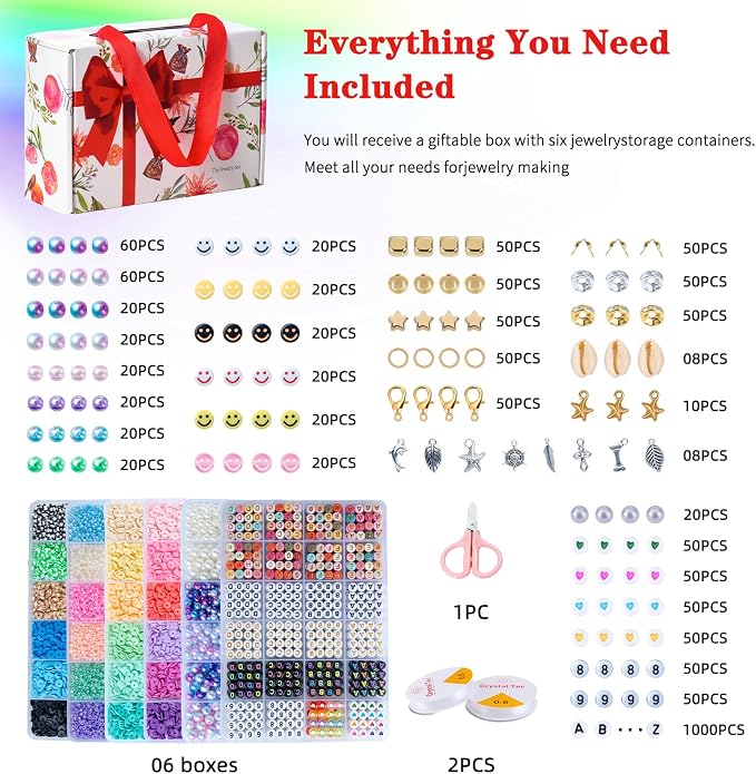 Premium 6-Box Clay Beads Bracelet Making Kit - Image 3