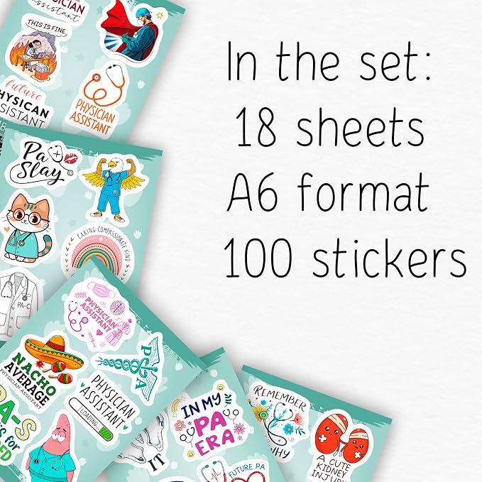 100Pcs Physician Assistant Stickers - Image 2