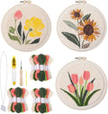 3 Pcs Punch Needle Kits, 7.87 Inch Flower Punch Needle Kit Sunflowers and by Unknown