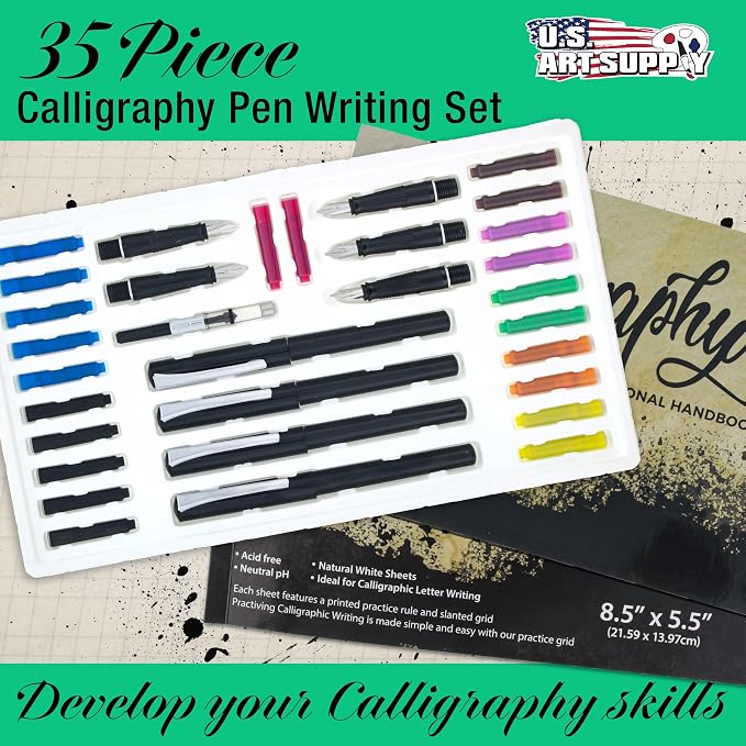 U.S. Art Supply 35-Piece Calligraphy Pen Set - Image 2