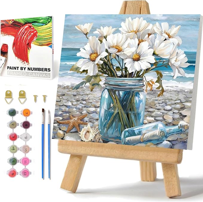 hkejoi Flowers Paint by Numbers Kit by hkejoi