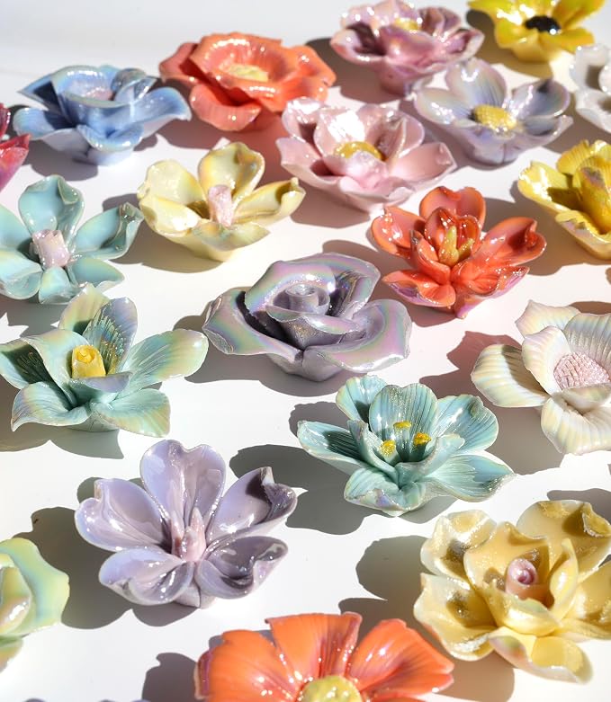 Lanyani 10 Pieces Iridescent Ceramic Blossom - Image 6