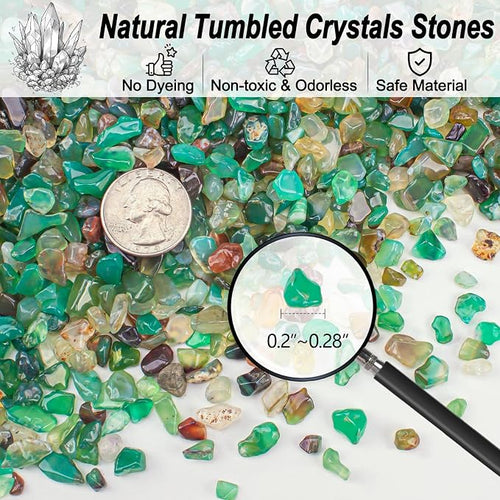 0.5 Lb/230g Green Agate Aquarium Gravel Rocks Crushed Stone Crystal Chips Bulk - Image 2
