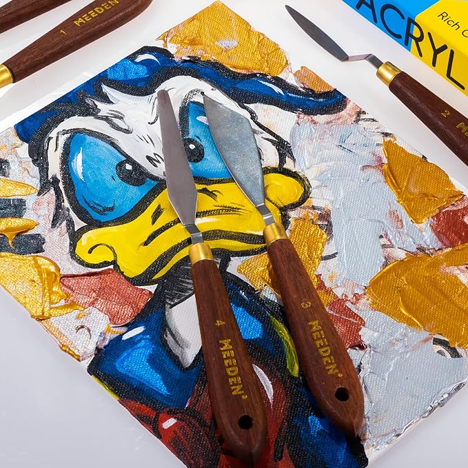 MEEDEN 5 Pieces Painting Knife Set Versatile Stainless Steel Spatula Palette - Image 6