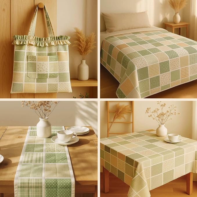 Cotton Satin Patchwork Fabric Panel – 35 Designs, 20×20 cm Squares, Single - Image 9