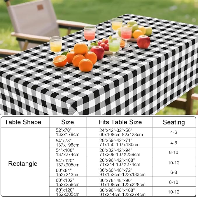 Smiry Square Table Cloth, Waterproof Vinyl Tablecloth - Image 7