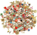 SANNIX 220Pcs Bracelet Charms Assorted Gold Plated Enamel Charms Necklace by SANNIX