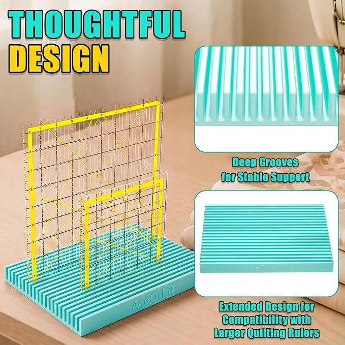 AceOrbit 10 Inch Large-Sized Quilting Rulers Holder, Desktop 20 Slot Ruler - Image 3