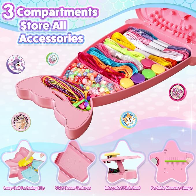 Euclidean Cube 2-in-1 Friendship Bracelet Making Kit, Arts and Crafts - Image 3