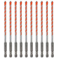 Concrete Carbide Drill Bits Hex Shank Masonry Cement Tile Drill Bit Set for Glass/Brick/Plastic/Cement/Tile 15/64" (10PCS)