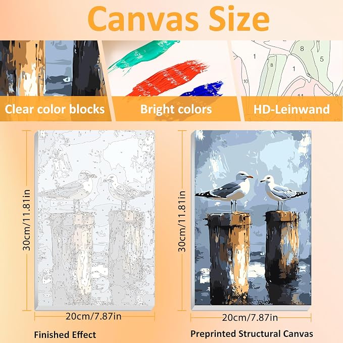 Mandun 3 Pack Beach Paint by Numbers Kit - Image 2
