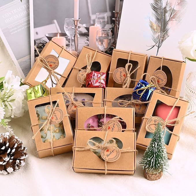 32 PCS Brown Soap Boxes for Homemade Soap, 3.54 X 2.36 X 1.18 Inch Soap - Image 5