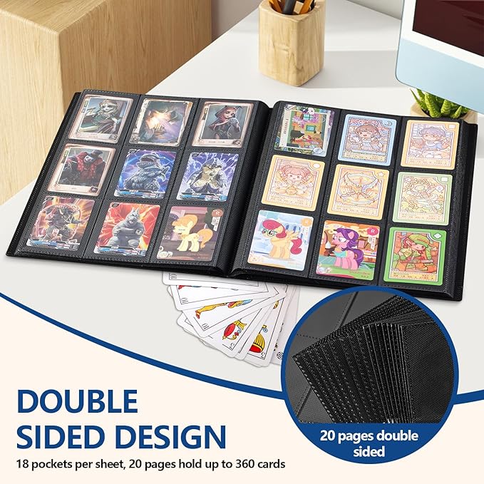 Card Binder, EDUDIIU 9 Pockets Premium Trading Card Binders, Cards Collection - Image 3
