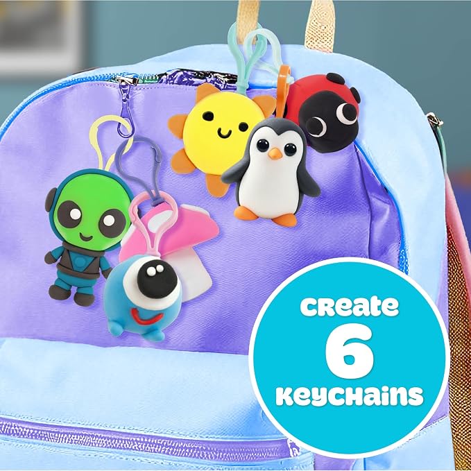 Play-Doh Air Dry Clay Mini Maker Creations, Makes 6 Keychains - Image 3