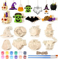 JellyArch 36 Pcs Halloween Wood Cutouts Crafts, Halloween Pumpkin Skull Bat by JellyArch