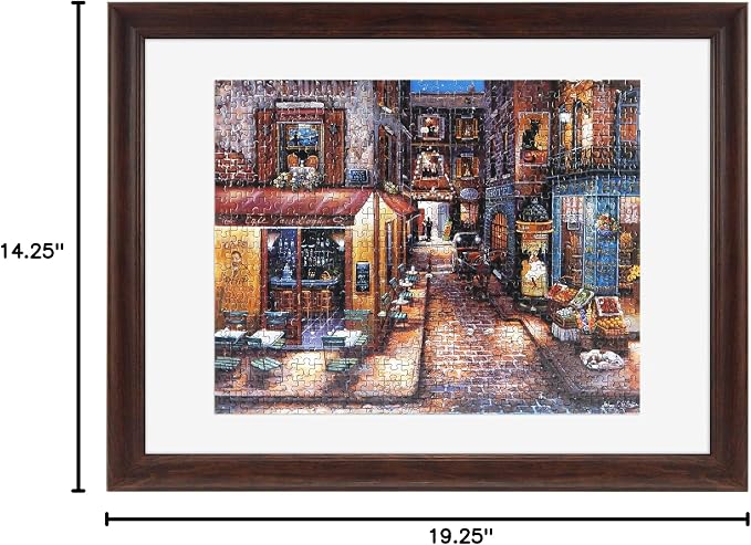 MCS 14.25x19.25 Puzzle Frame for Finished Puzzles, Walnut Woodgrain Vertical & - Image 6