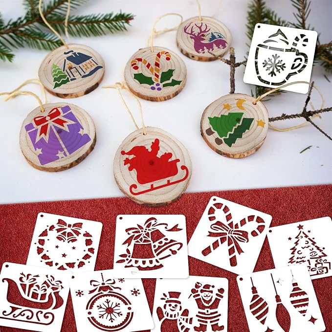 72 PCS 3x3 Inch Christmas Stencils - Image 8