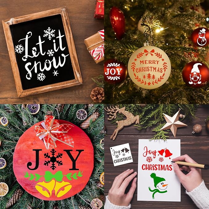 80 Pcs 3 x 3 Inch Christmas Stencils - Image 4