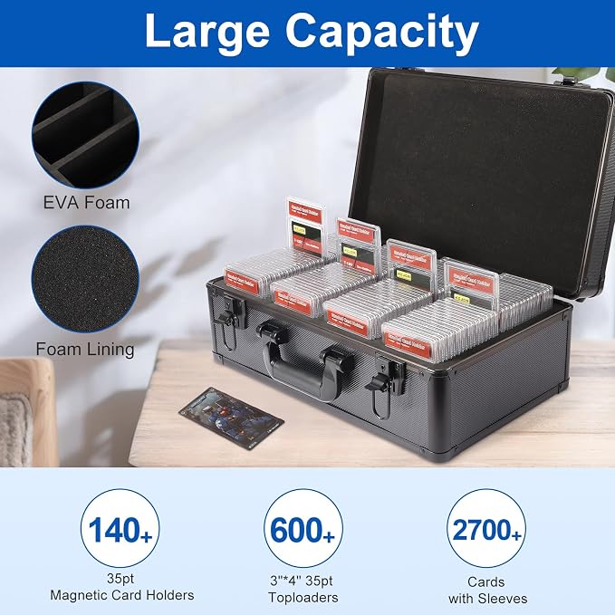 EcoVibe Graded Card Case, Aluminum Alloy Trading Card Storage Box - Image 3