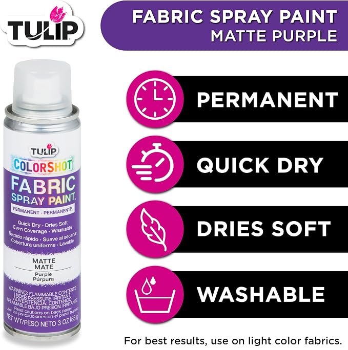 Tulip ColorShot Instant Fabric Spray Paint, Permanent Color Spray-On Fabric - Image 2