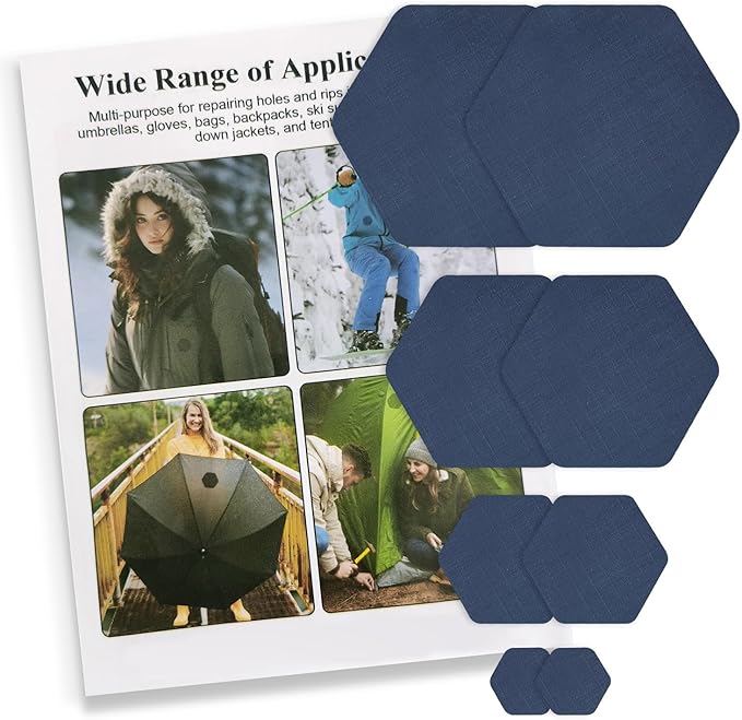 Down Jacket Repair Patches - Highly Effective Repair of Nylon Fabric, Waterproof Self-Adhesive Repair Patch for Down Jackets, Tents, Raincoats, Outdoor Equipment