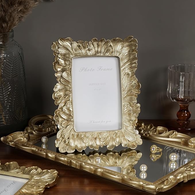 Cuspin Vintage 4x6 Picture Frame, Elegant Retro Photo Frame - Image 2