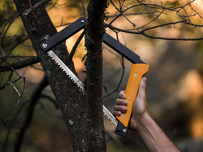 AGAWA - BOREAL15 Tripper KIT - 15" Folding Bow Saw, Rugged Cordura Sheath, Additional Aggressive Blade (Black Frame, Yellow Handle)