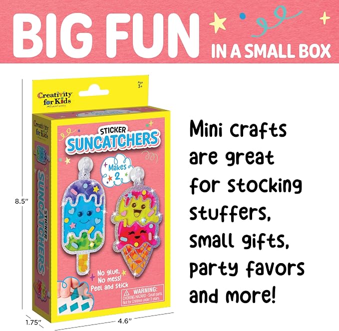 Creativity for Kids Sticker Sun Catchers Mini Craft Kit: Create 2 Suncatchers - Image 8