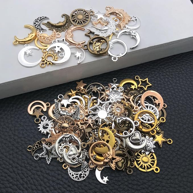 WOCRAFT 100pcs Sun Moon Star Charms - Image 2