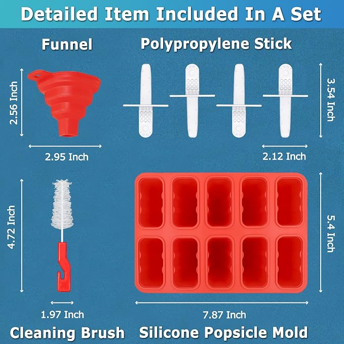 Silicone Popsicle Molds 10-cavity, DIY Ice Pop Mold - Image 7