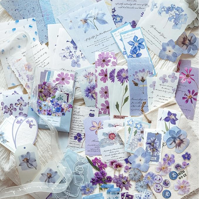 RISYPISY Floral Scrapbook Supplies Kit, Card Making, Art Journal - Image 4