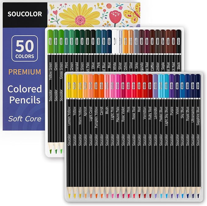 Soucolor 50 Colored Pencils -Colored Pencils Set by Soucolor