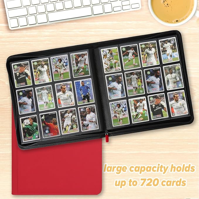 12 Pocket Ringless Side Loading Trading Card Binder, 720 Cards PU Fixed Page - Image 5