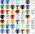 Nuenen 72 Pcs Natural Heart Shaped Healing Crystal Stone Bulk 0.8 Inch Polished by Nuenen