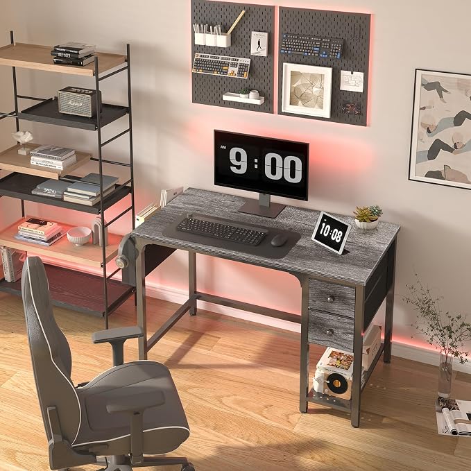Lufeiya Computer Desk with Fabric Drawers, 40 Inch Gaming Desk - Image 2