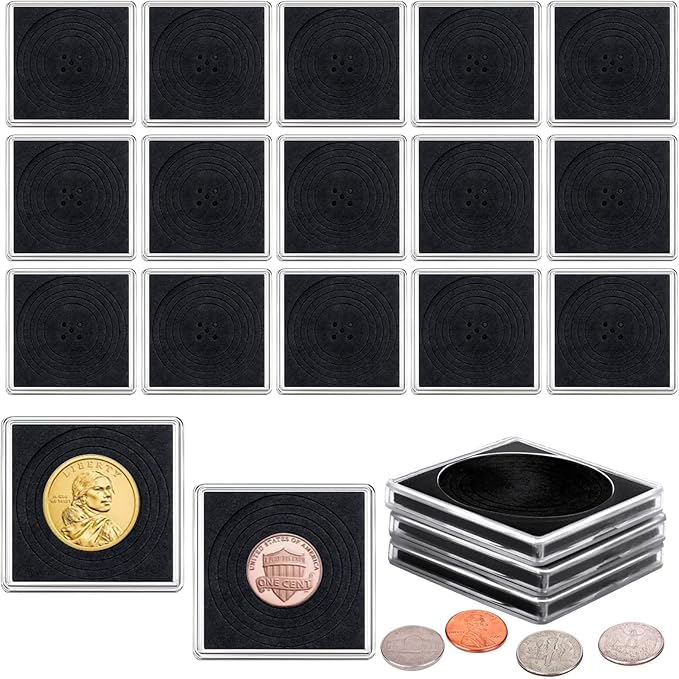 20 Pcs Adjustable Acrylic Coin Holder, Coin Collection Cases by Fansunta