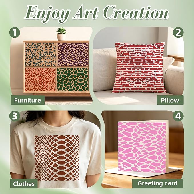 Texture Stencils for Crafts Reusable 9Pcs Stencils | DIY Art Painting Stencil - Image 5