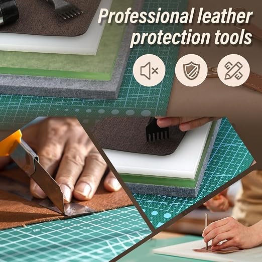 4 Pcs Leather Punch Pads, Leather Cutting Mat, Sound Absorbing Pad and A4 Self - Image 7